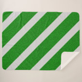 Couverture Sherpa Rayure Verte Pailletée (Devant (Horizontal))