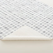 Couverture Sherpa Rayures à carreaux gris blanc (3/4)