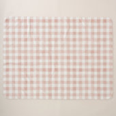 Couverture Sherpa Rayures à carreaux rose blush (Devant (Horizontal))