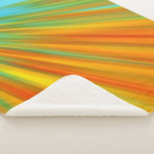 Couverture Sherpa rayures Abstraites rouge jaune orange vert sur ble (3/4)