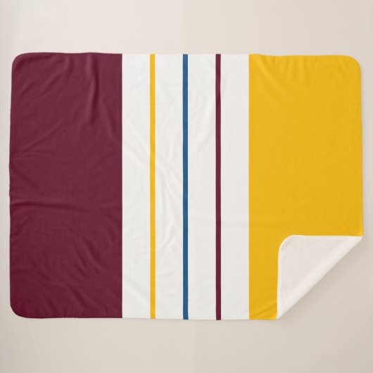 Couverture Sherpa Rayures ambrées jaunes automnales (Devant (Horizontal))