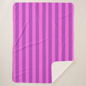 Couverture Sherpa Rayures bicolores violettes  (Devant)