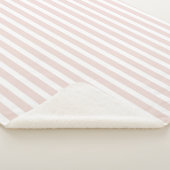Couverture Sherpa Rayures blanches roses (3/4)