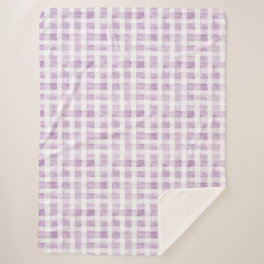 Couverture Sherpa Rayures blanches violettes (Devant)