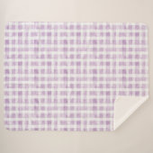 Couverture Sherpa Rayures blanches violettes (Devant (Horizontal))