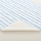 Couverture Sherpa Rayures Bleu Blanc (3/4)