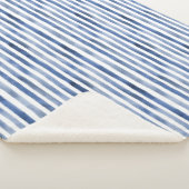 Couverture Sherpa Rayures Bleu Blanc  (3/4)