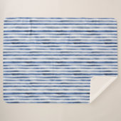 Couverture Sherpa Rayures Bleu Blanc  (Devant (Horizontal))