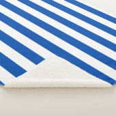 Couverture Sherpa Rayures Bleues et Blanches Classiques Vintage (3/4)