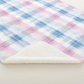 Couverture Sherpa Rayures Bleues Rose Chic (3/4)