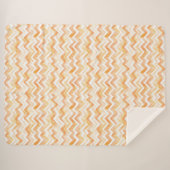 Couverture Sherpa Rayures Chevron Orange Pêche (Devant (Horizontal))