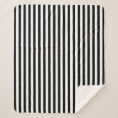 Couverture Sherpa Rayures Classiques Noir et Blanc (Devant)