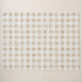 Couverture Sherpa Rayures Crème Beige Chaudes et Confortables (Devant (Horizontal))