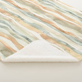 Couverture Sherpa Rayures Crème de Pêche Verte (3/4)