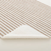 Couverture Sherpa Rayures Crème Marron Confortables (3/4)