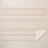 Couverture Sherpa Rayures Crème Rougeur Pêche (Devant (Horizontal))