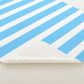 Couverture Sherpa Rayures de cabane bleu ciel et blanc (3/4)