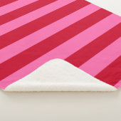 Couverture Sherpa Rayures de menthe rose et rouge (3/4)