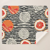 Couverture Sherpa Rayures de tranche de citron bold (1) (Devant (Horizontal))