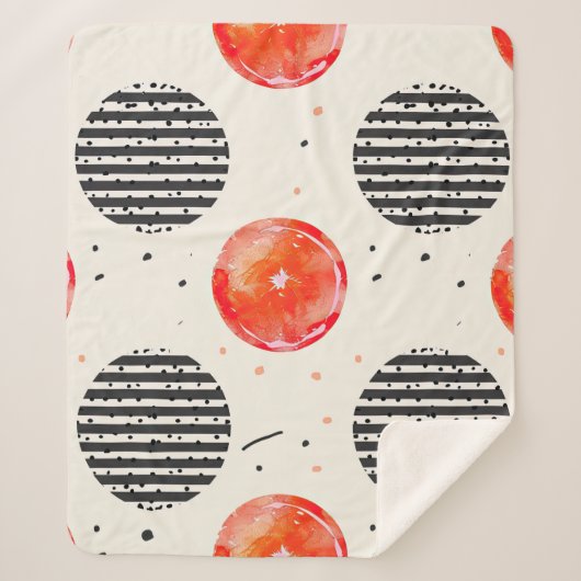 Couverture Sherpa Rayures de tranches de citron bold (10) (Devant)