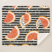 Couverture Sherpa Rayures de tranches de citron bold (8) (Devant (Horizontal))