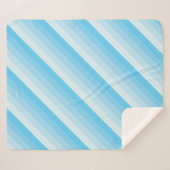 Couverture Sherpa Rayures diagonales ombrées dans des tons de bleu t (Devant (Horizontal))