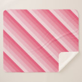 Couverture Sherpa Rayures diagonales ombrées dans des tons roses (Devant (Horizontal))