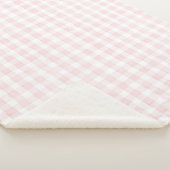 Couverture Sherpa Rayures Ecossaises Rose Blanc (3/4)