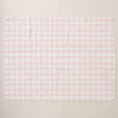 Couverture Sherpa Rayures Ecossaises Rose Blanc (Devant (Horizontal))