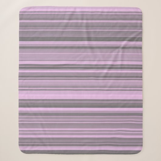 Couverture Sherpa Rayures Gris Violet (Devant)