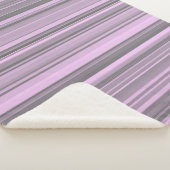 Couverture Sherpa Rayures Gris Violet (3/4)
