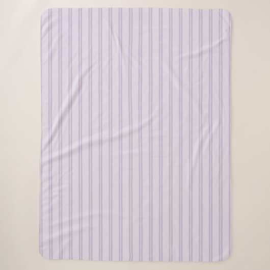Couverture Sherpa Rayures lavande violet (Devant)