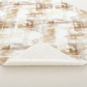 Couverture Sherpa Rayures Marron Crème Rustique (3/4)
