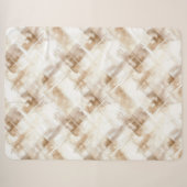 Couverture Sherpa Rayures Marron Crème Rustique (Devant (Horizontal))