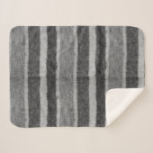 Couverture Sherpa rayures noires et blanches tricotées à la main (Devant (Horizontal))