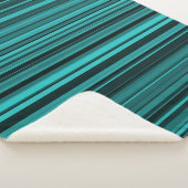 Couverture Sherpa Rayures noires et sarcelle (3/4)