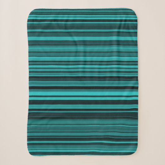 Couverture Sherpa Rayures noires et sarcelle (Devant)