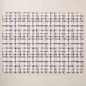 Couverture Sherpa Rayures noires roses  (Devant (Horizontal))