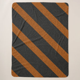 Couverture Sherpa Rayures orange et noir Paillettes