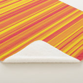 Couverture Sherpa Rayures Orange Rouge Jaune (3/4)