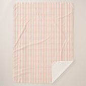 Couverture Sherpa Rayures Rose Tendre (Devant)