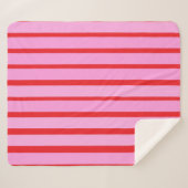 Couverture Sherpa Rayures roses et rouges (Devant (Horizontal))
