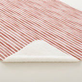 Couverture Sherpa Rayures rouges blanches (3/4)