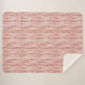 Couverture Sherpa Rayures rouges blanches (Devant (Horizontal))