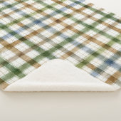 Couverture Sherpa Rayures Vert Marron Bleu  (3/4)