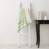 Couverture Sherpa Rayures vertes blanches (En situation)