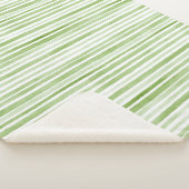 Couverture Sherpa Rayures vertes blanches (3/4)