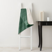 Couverture Sherpa Rayures vertes, grises, noires et blanches (En situation)