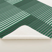 Couverture Sherpa Rayures vertes, grises, noires et blanches (3/4)