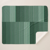 Couverture Sherpa Rayures vertes, grises, noires et blanches (Devant (Horizontal))